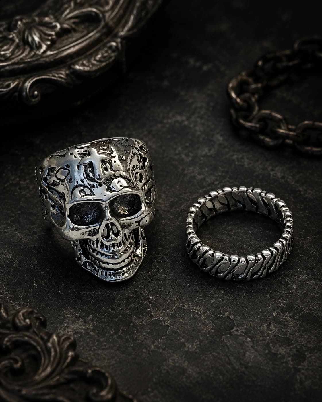 Memento Mori Ring Set