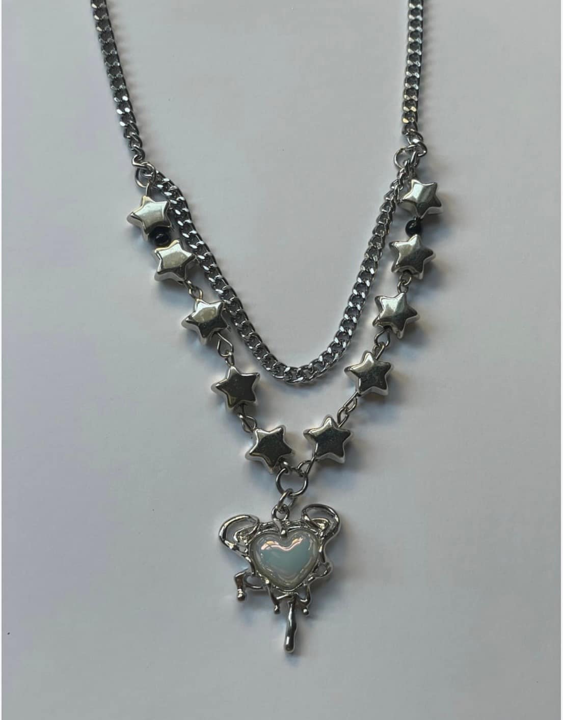Eun-Sim silver heart necklace