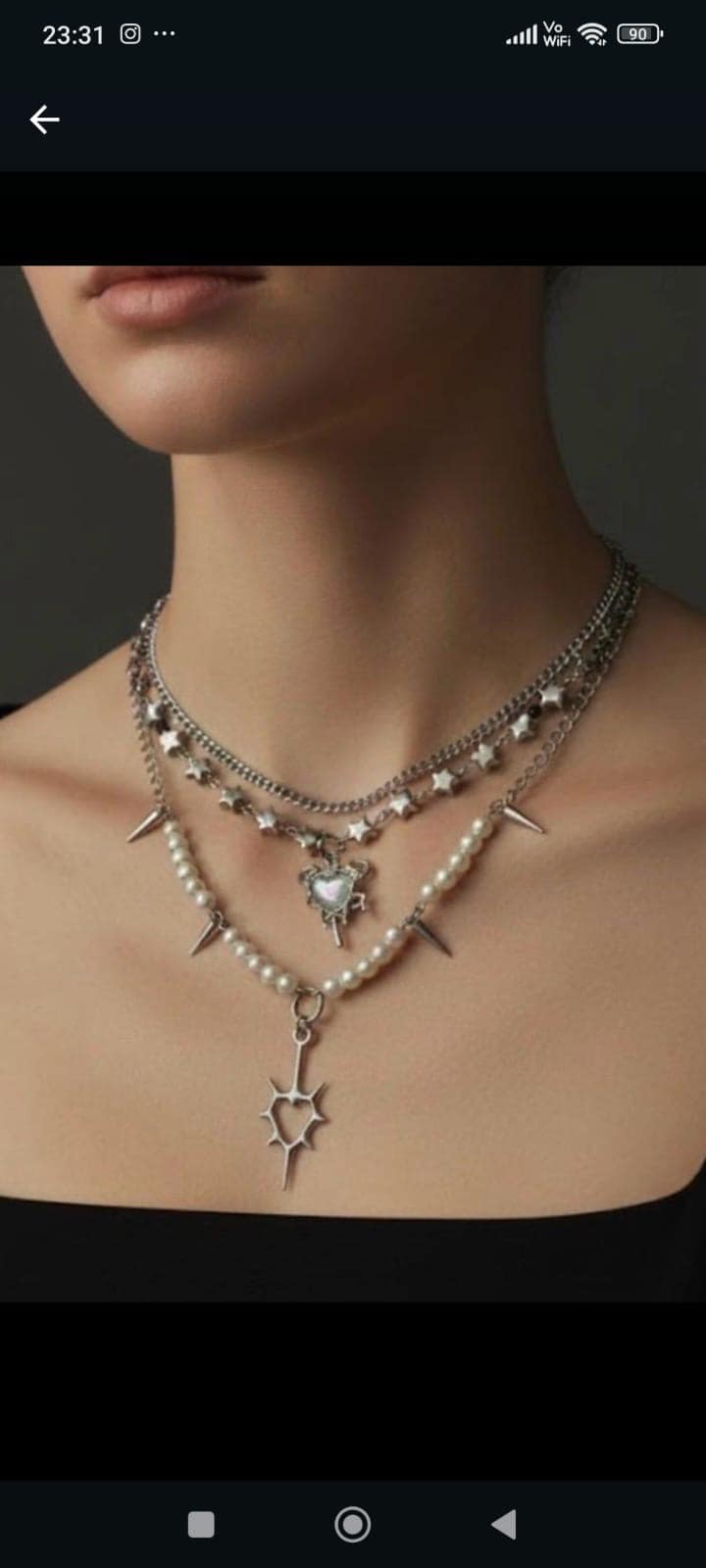 Seolbit spiked heart Necklace — image 2