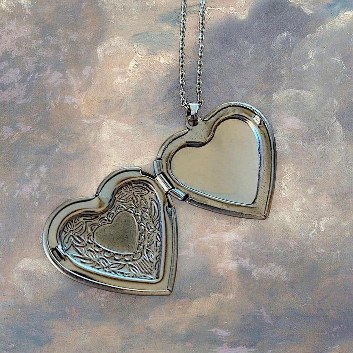 Charlotte- Vintage Silver Photo Heart Necklace — image 2