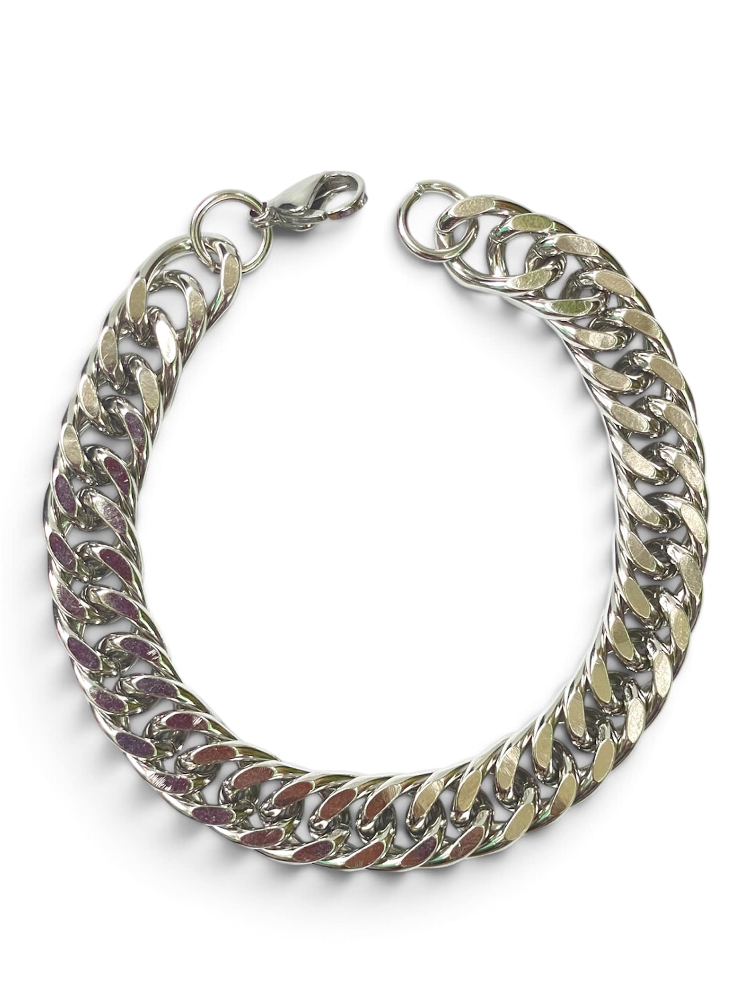 Chunky Silver Curb Chain Bracelet