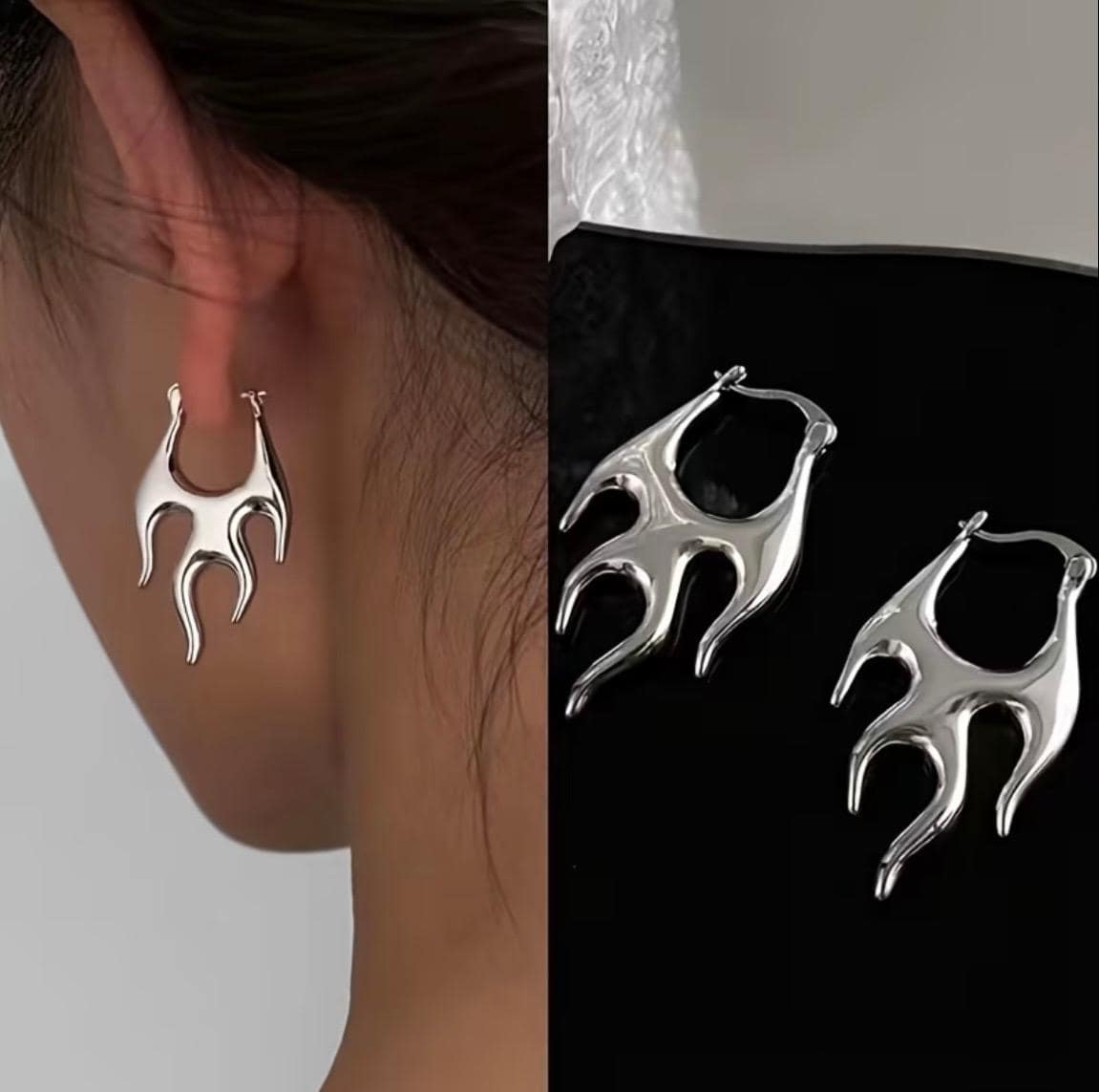 Flame Hoop Earrings