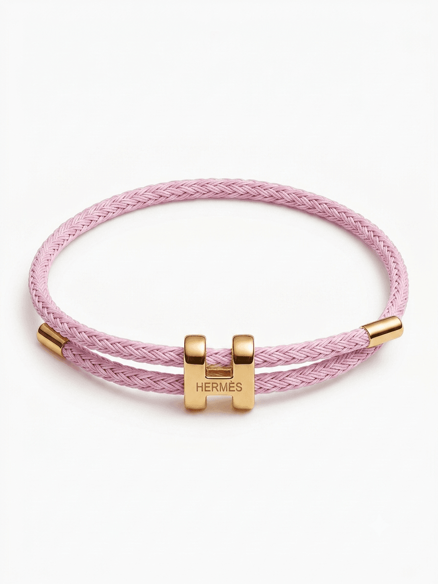 Lavender H Braided Rope Bracelet