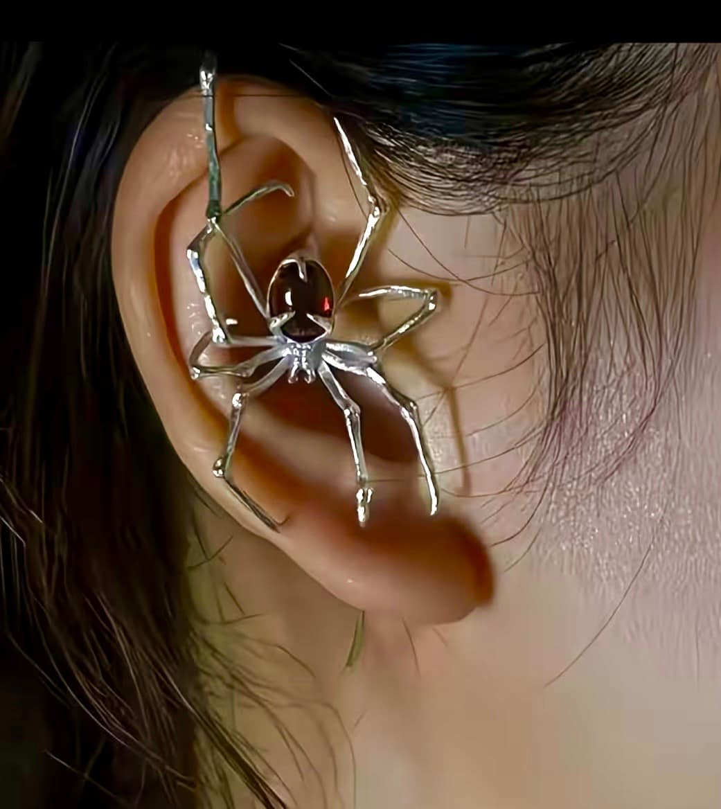 Crimson Widow Ear Cuff