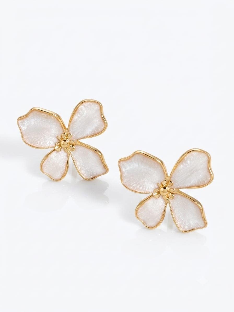 Eloise Earrings-Tarnish-Resistant Floral stud earrings
