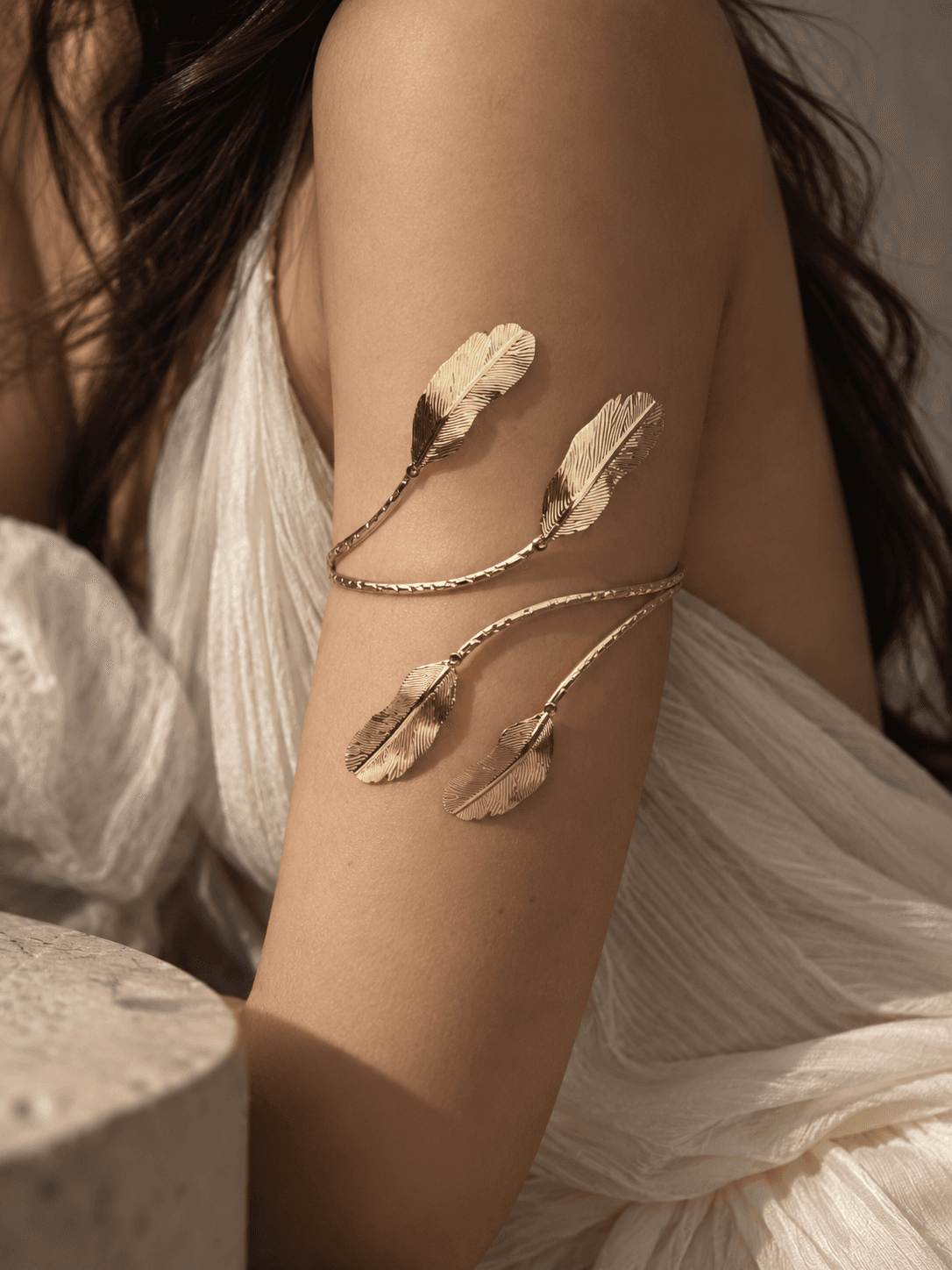 Golden Feather Arm Cuff