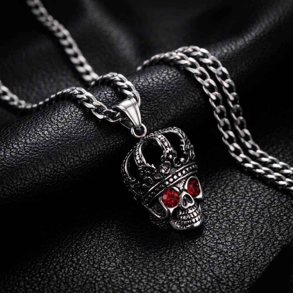 Crimson Crown Skull Necklace