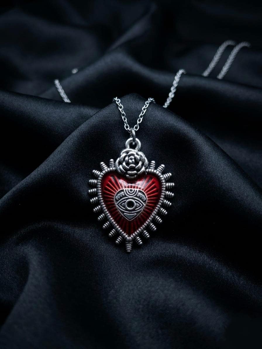 Crimson Oracle Heart Necklace