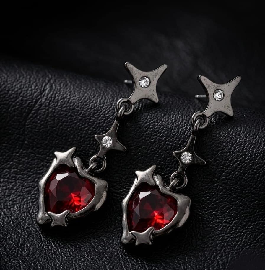Crimson Orbit Earrings