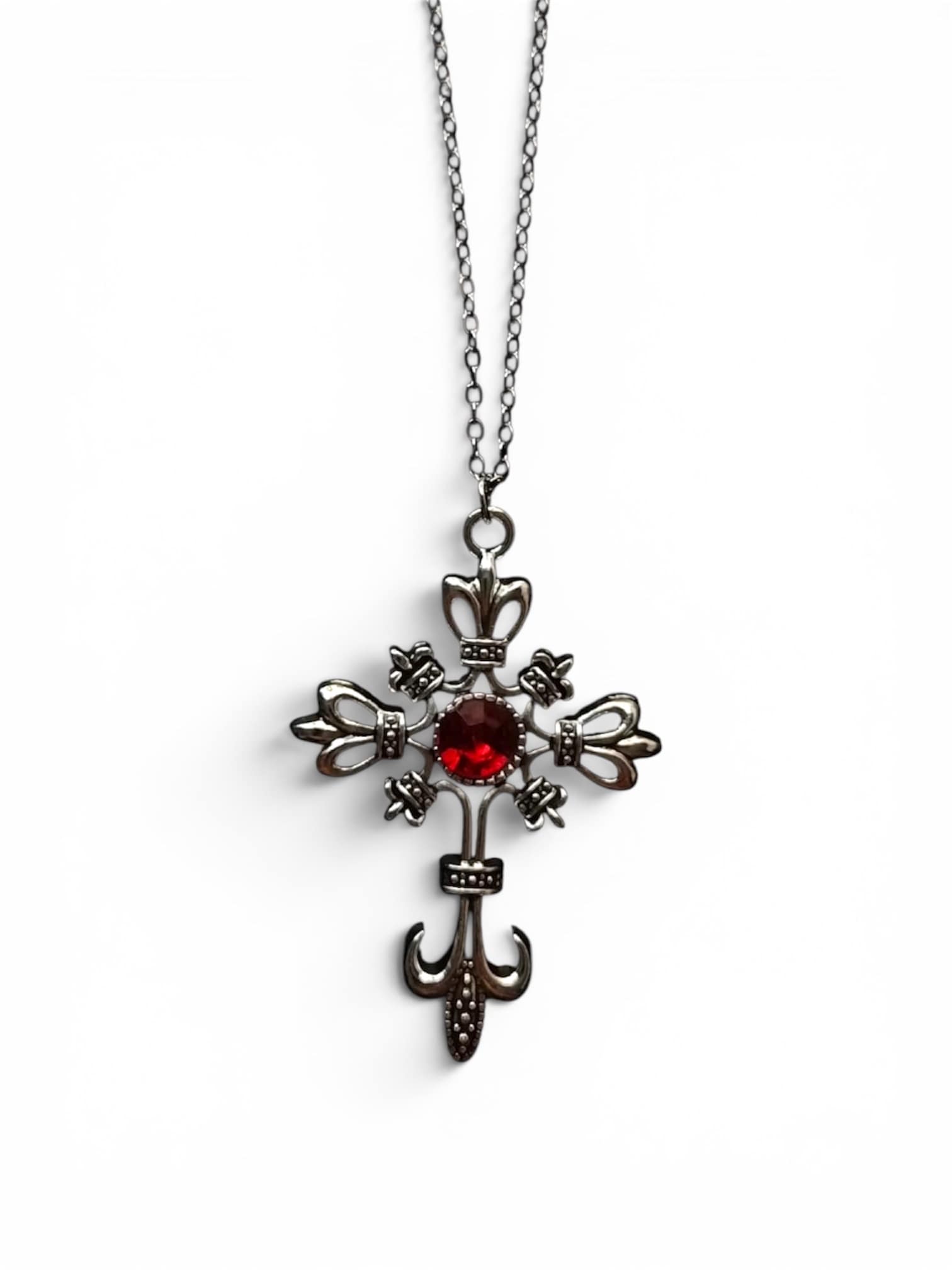 Crimson Reliquary Cross Necklace — image 2